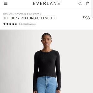 Everlane Charcoal Ribbed Knit Top
